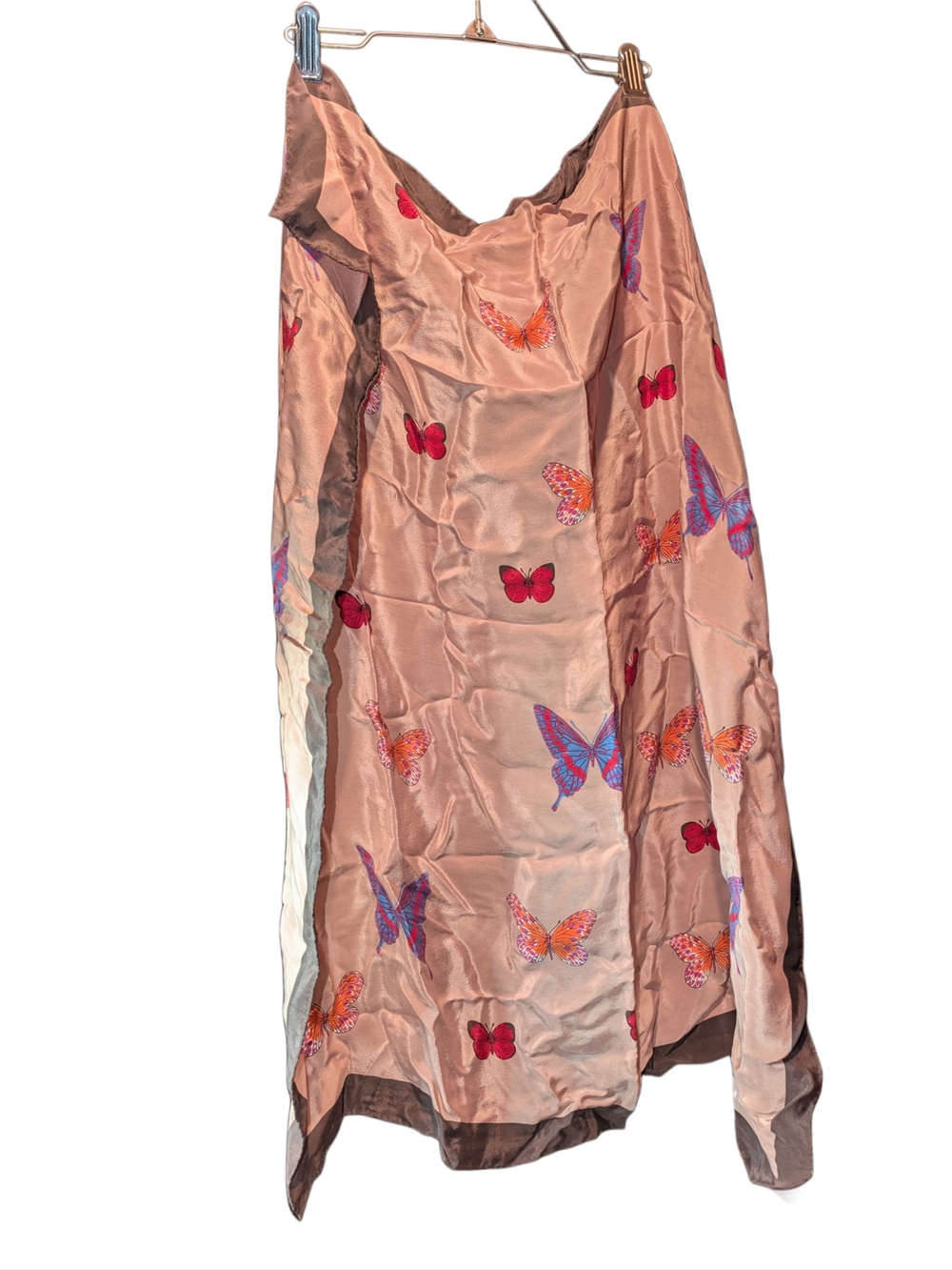 Silk Hanae Mori Butterfly Pink Scaf